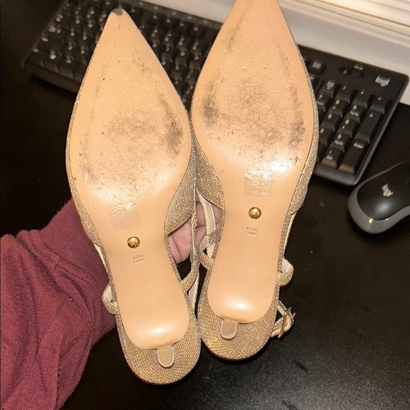 Pelle moda Deena 2 Low Heel Slingback gold size 5 - Picture 7 of 8